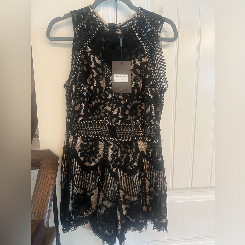 Black lace romper